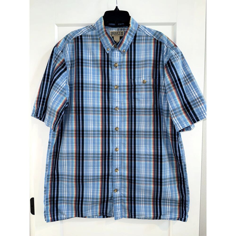 Duluth Trading Men’s Large Tall Short Sleeve Button Front Shirt Multicolor